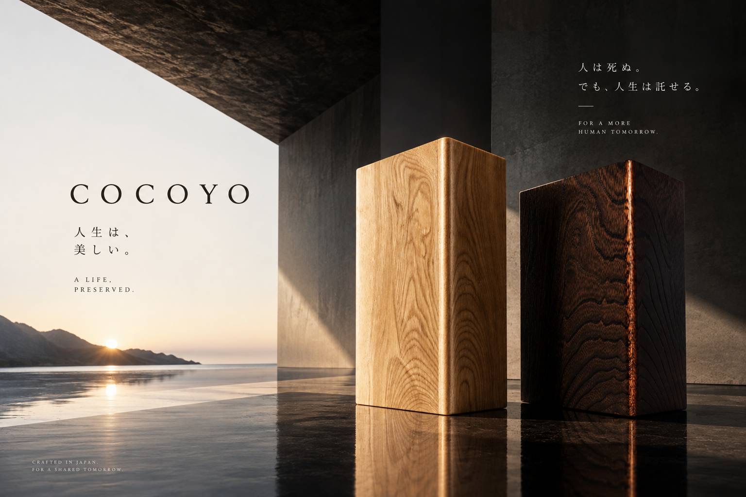 木目の美しい個人用仏壇 COCOYO